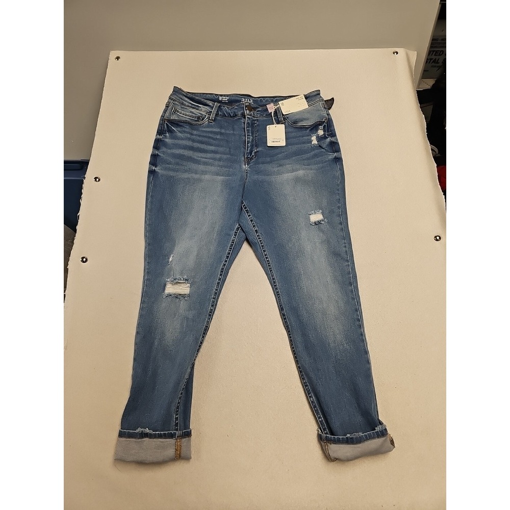 ANA A New Approach High Rise Jegging Jeans Blue Distressed Womens Size 18 NWT